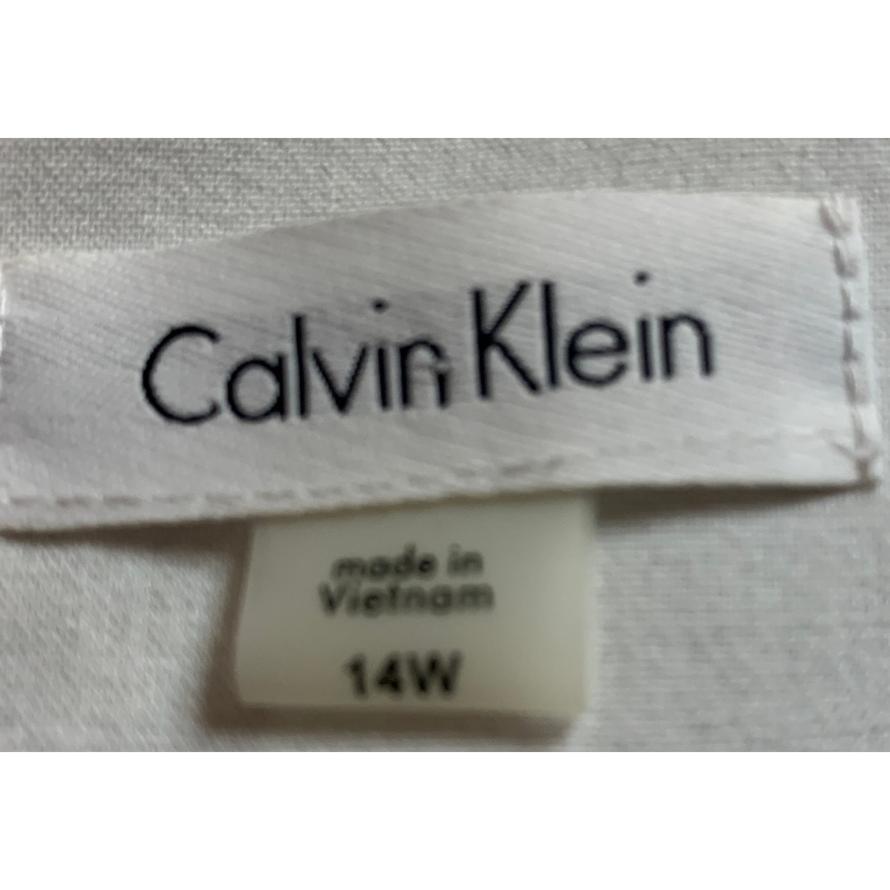 NWT Calvin Klein Black Sheath Dress Ruched Front Square Neck Cap Sleeve 14W - Picture 2 of 4